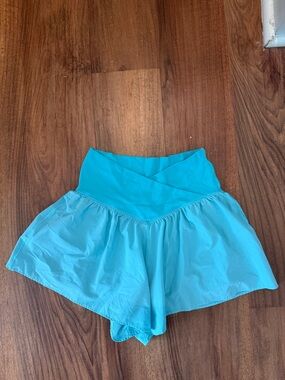 aerie Blue Crossover Waist Shorts